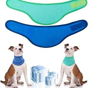 2 pack Large Dog Cooling Bandana Collar for Hot Summer, Adjustable ICY Scarf